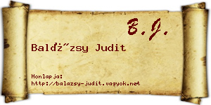 Balázsy Judit névjegykártya