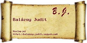 Balázsy Judit névjegykártya
